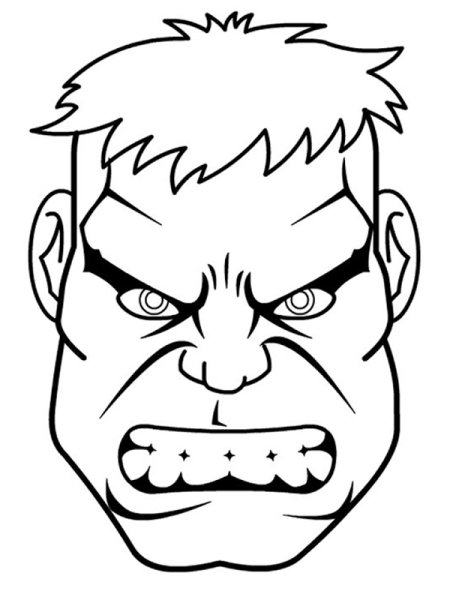 Маска Халка раскраска