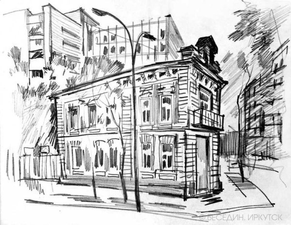 Рисование городского пейзажа