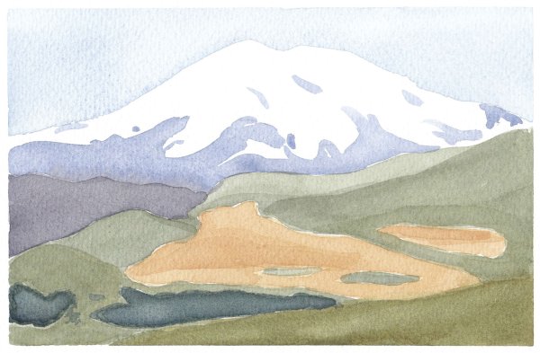 Горы карандашом для детей