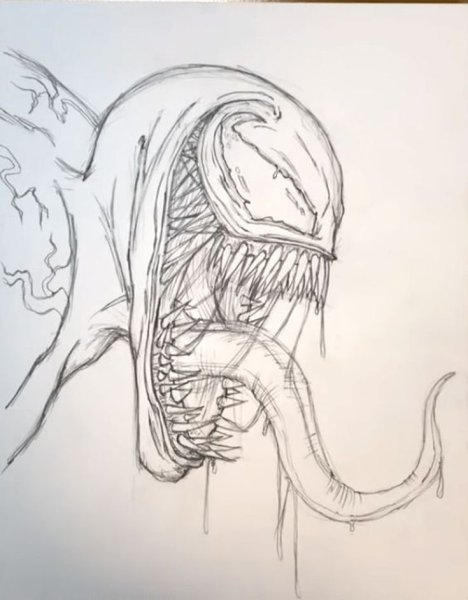 Веном рисунок карандашом