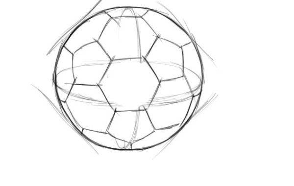 Поэтапное рисование футбольного мяча