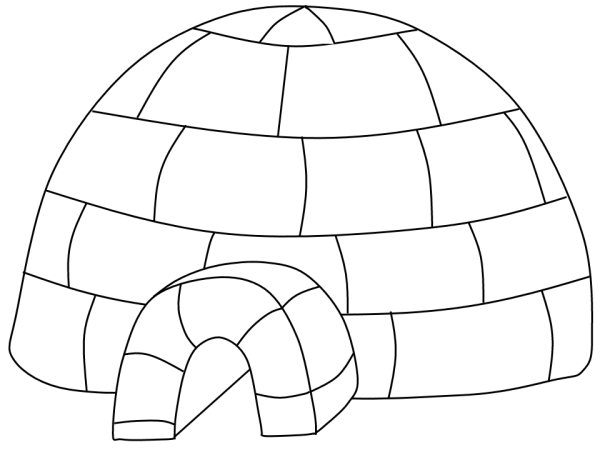 Иглу раскраска