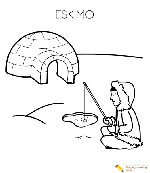 Иглу раскраска для детей