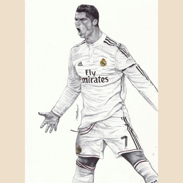 Криштиану Роналду карандашом