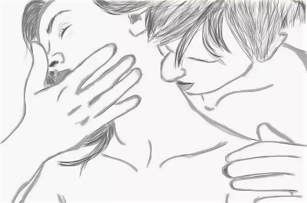 Поцелуй карандашом для срисовки