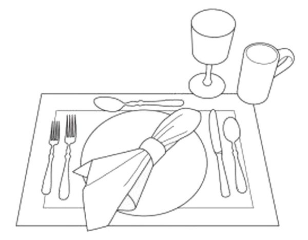 Векторная сервировка стола