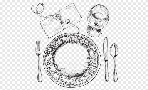 Зарисовки столовые приборы