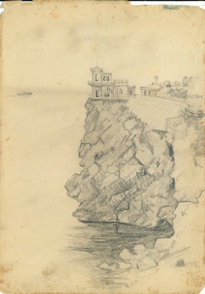 Ласточкино гнездо карандашом