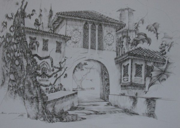 Достопримечательности Крыма карандашом