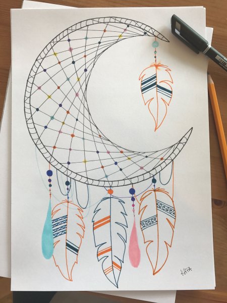 Ловец снов Инь Янь тату