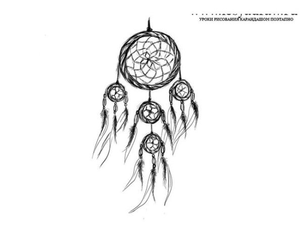Ловец снов тату черно белое