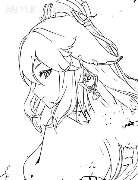 Яэ Мико карандашом