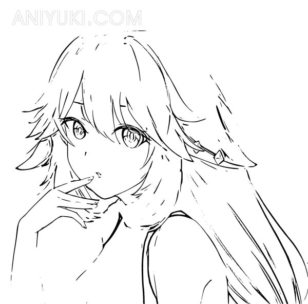 Яэ Мико раскраска Геншин