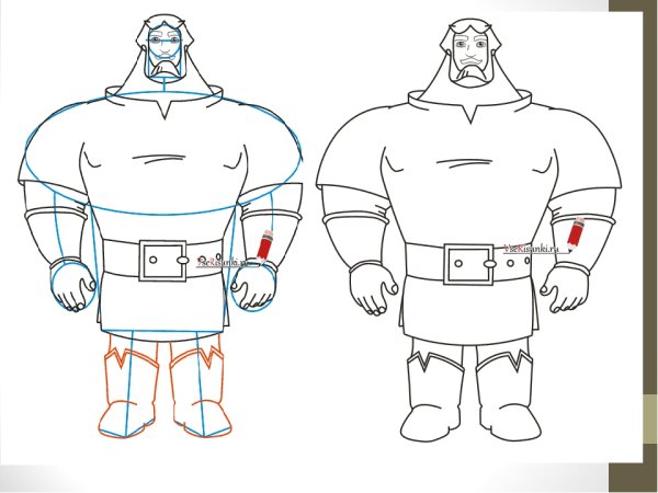 Илья Муромец и Добрыня рисунок