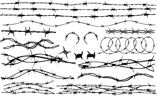 Колючая проволока черно белая