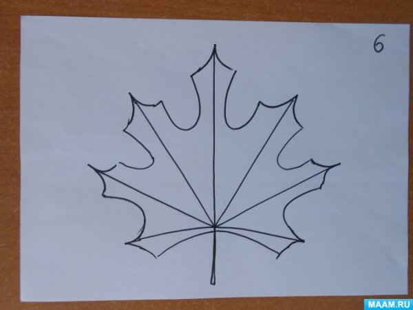 Осенний лист карандашом для начинающих