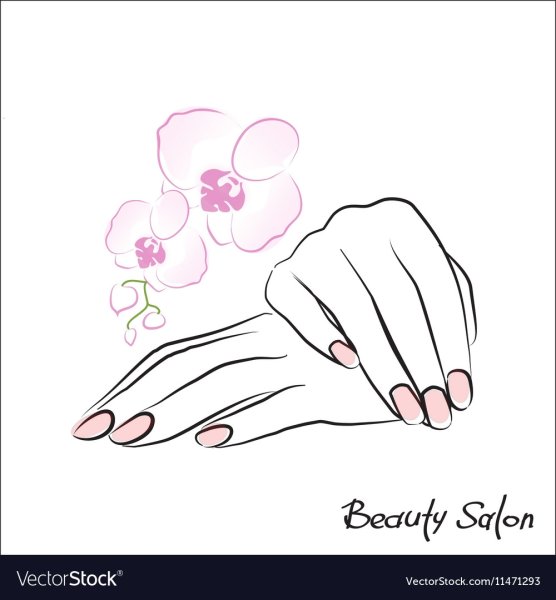 Нарисованные руки с маникюром