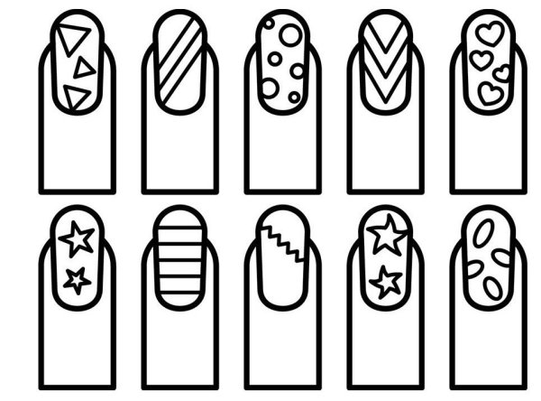 Распечатка ногтей для рисования