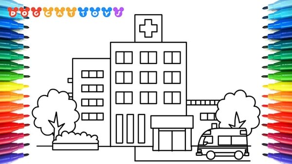 Больница рисунок карандашом