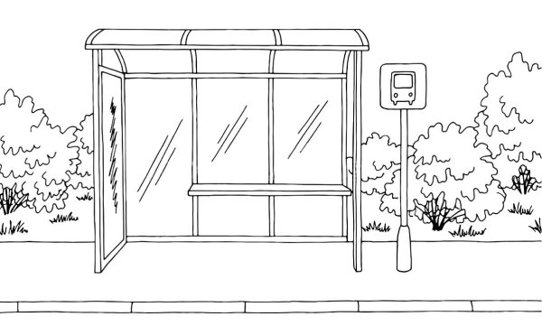 Эскиз автобусной остановки