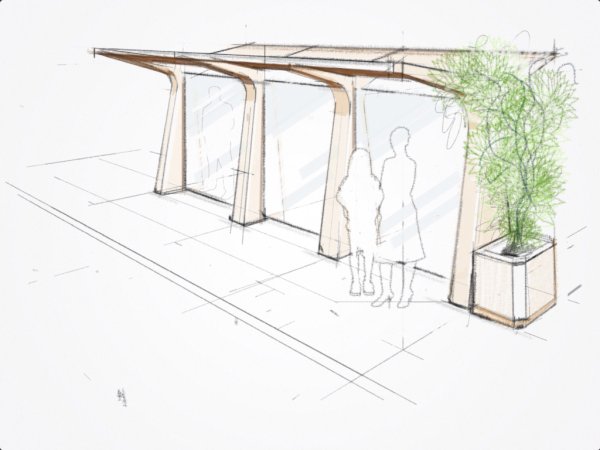 Композиция люди на остановке