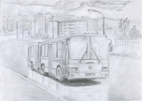 Троллейбус раскраска для детей