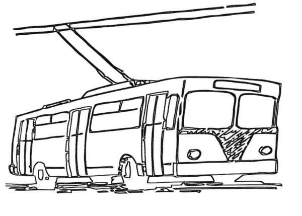 Троллейбус рисунок сбоку