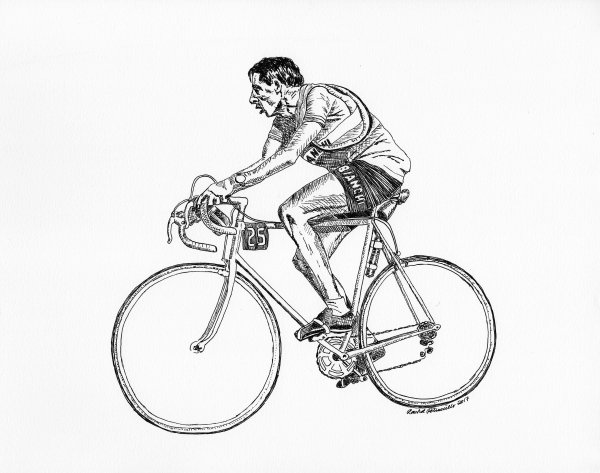 Велосипедист карандашом