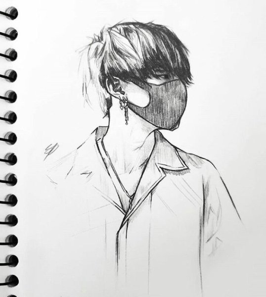 БТС Юнги в маске арт