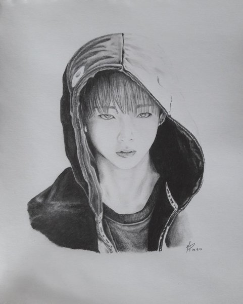 Девушка в капюшоне рисунок карандашом