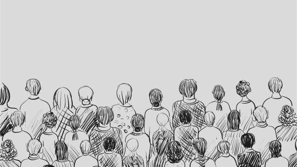 Толпа людей набросок