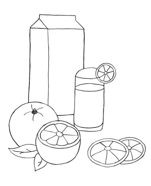 Стакан с лимонадом для срисовки