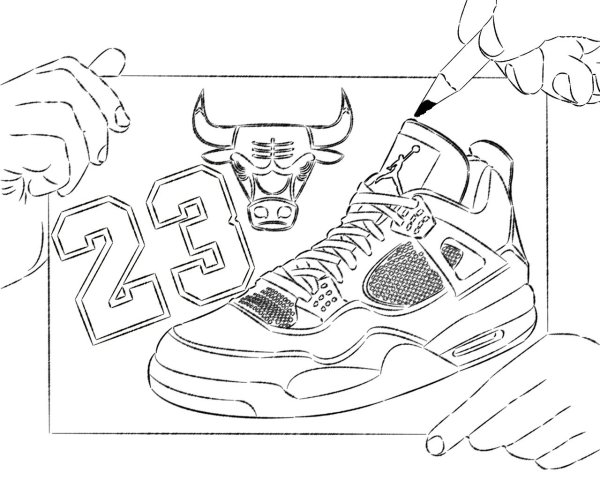 Nike Air Jordan 4 раскраски