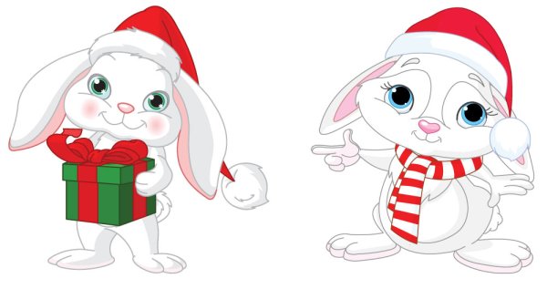 Новогодний зайчик раскраска