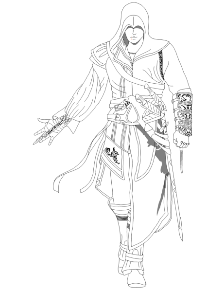 Раскраска ассасин Крид Коннор