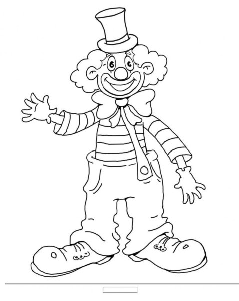 Цирк раскраска для детей клоун