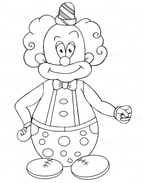 Грустный клоун раскраска для детей