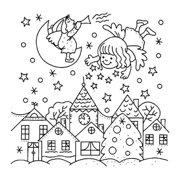 Снег раскраска