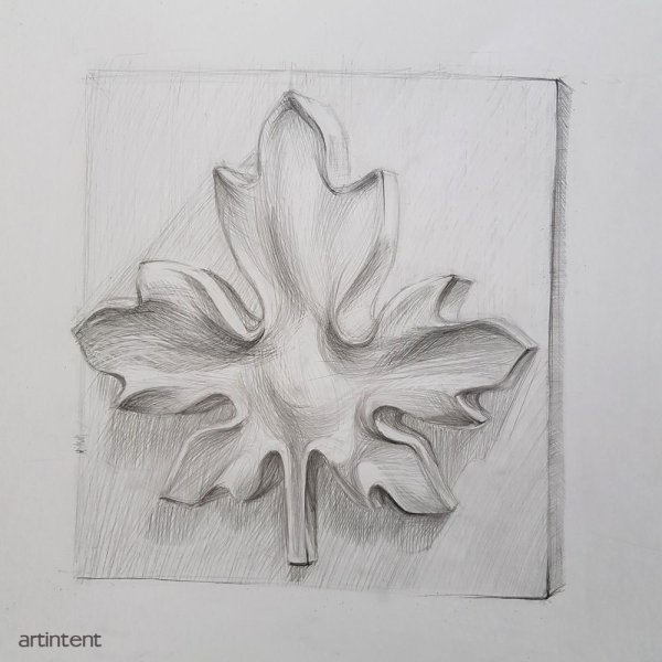 Гипсовая розетка трилистник сбоку