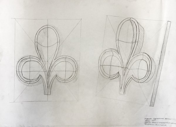 Гипсовая розетка трилистник Лотос