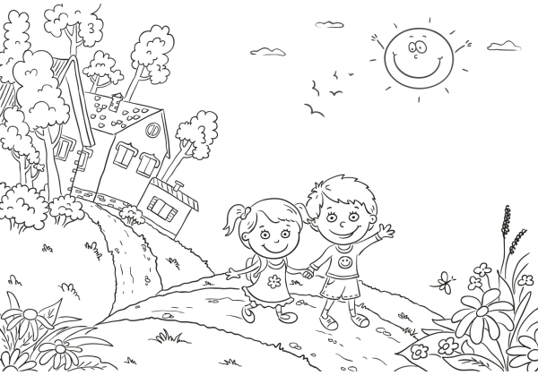 Счастливое детство раскраски для детей