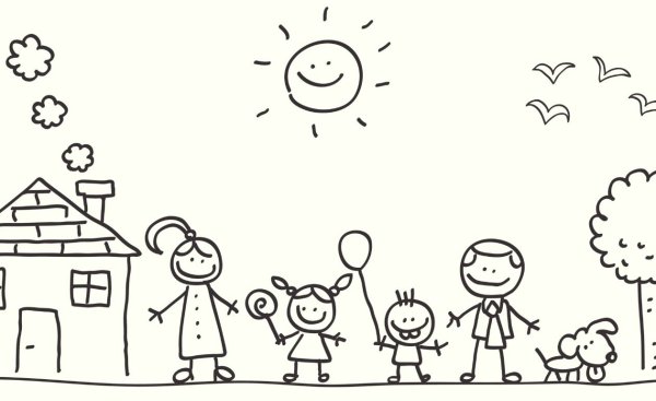 Раскраски для детей дом семья