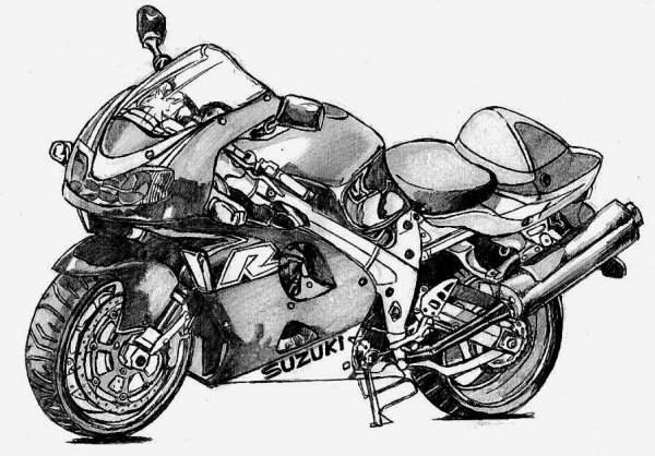 Скетчи мотоциклов карандашом