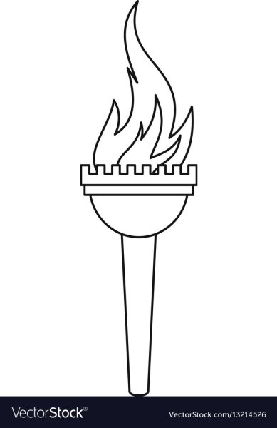 Факел раскраска для детей