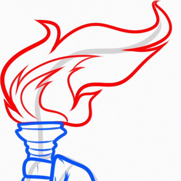 Нарисовать факел поэтапно