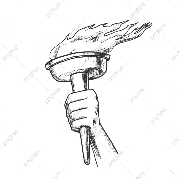 Рука с факелом вектор