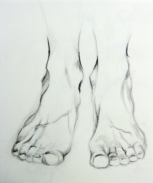 Зарисовки стопы человека