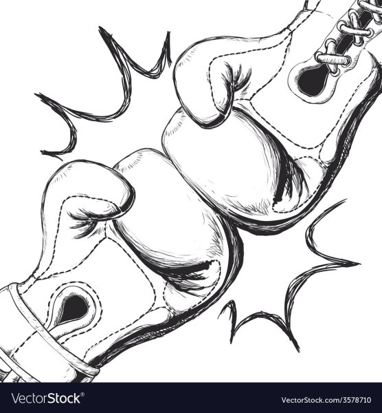 Боксерские перчатки карандашом