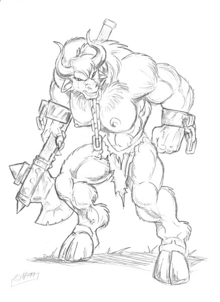 Мифы древней Греции рисунки Минотавр