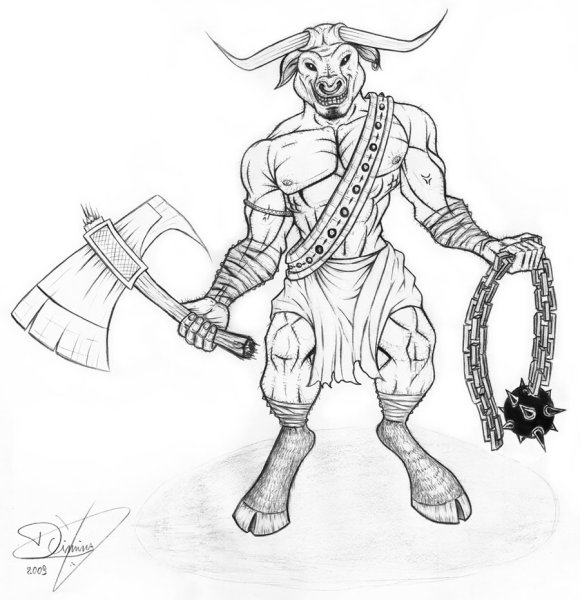 Минотавр раскраска